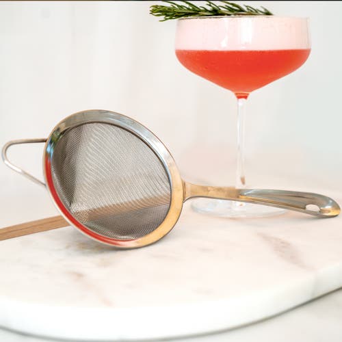 A Bar Above Fine Mesh Strainer, Stainless Steel In Stainless Steel