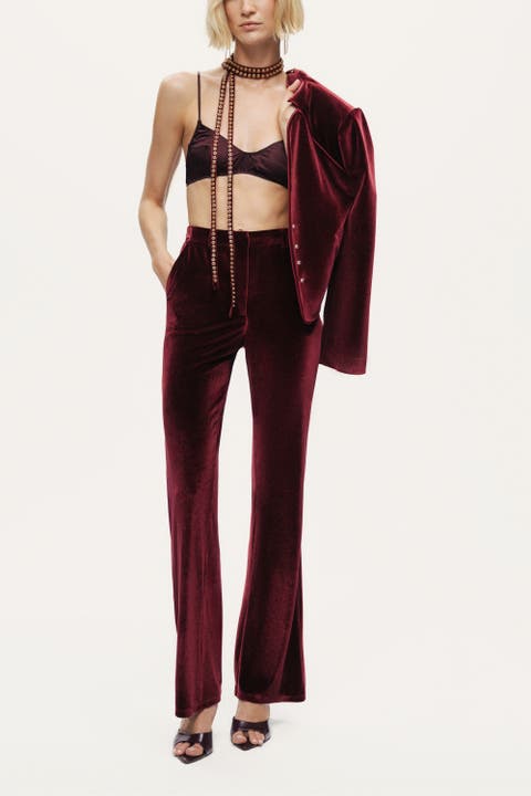 Velvet Bootcut Trousers