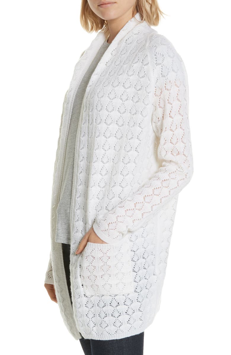 Allude Wool & Cashmere Open Cardigan, Alternate, color, 