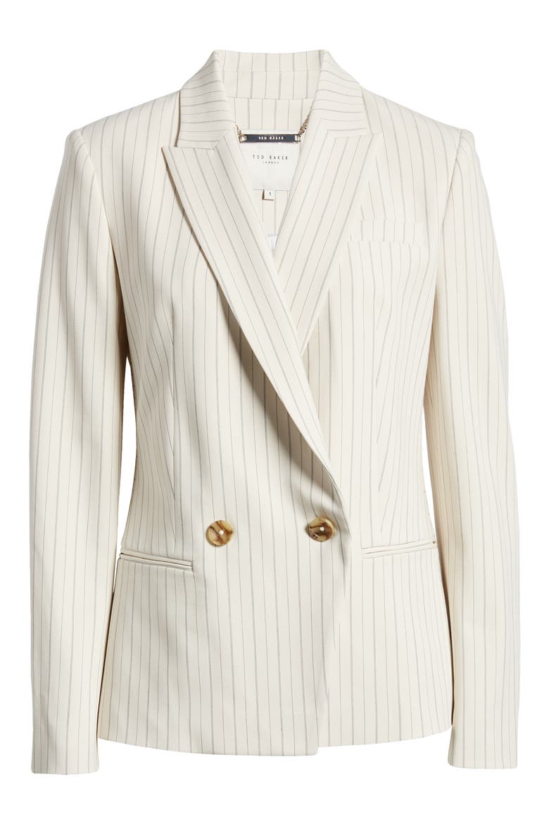 Kllara Stripe Double Breasted Blazer, Alternate, color, CREAM