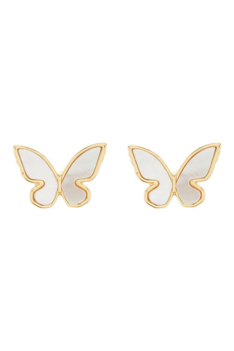 butterfly stud earrings, Main, color, CREAM/ GOLD
