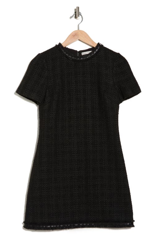 Alice And Olivia Coley Slim Fit Tweed Mini Dress In Black