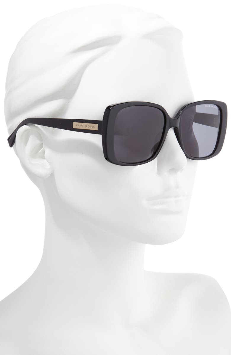 The Marc Jacobs 55mm Rectangular Sunglasses, Alternate, color,