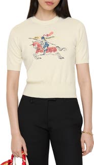Burberry Cross Stitch Knight Wool Top