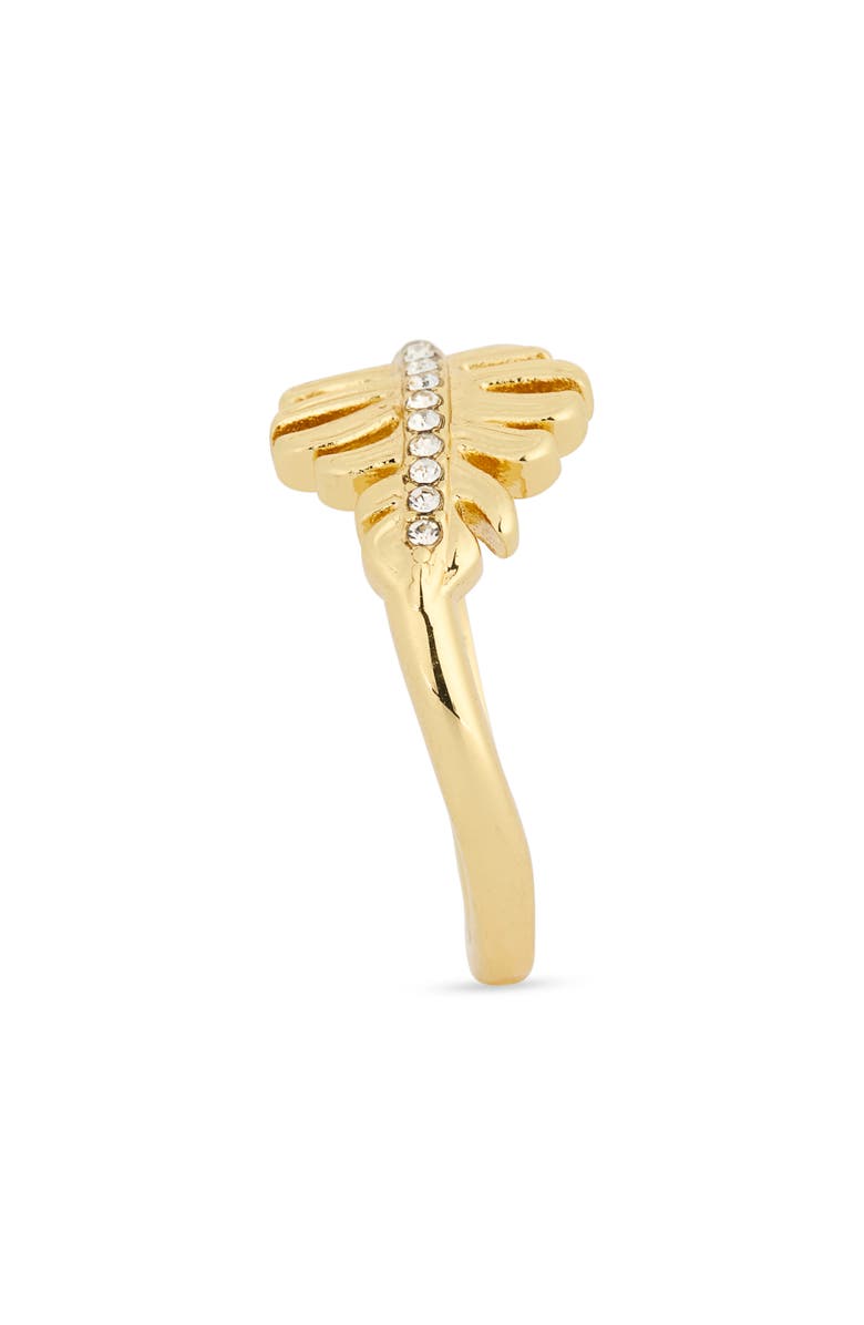 Covet CZ Feather Ring, Alternate, color, Clear/ Gold