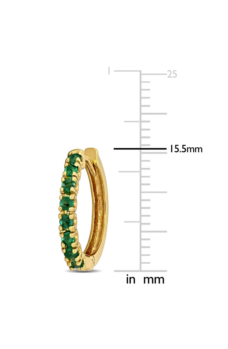 Julianna B. Emerald Hoop Earrings 14K Gold, Alternate, color, Emerald