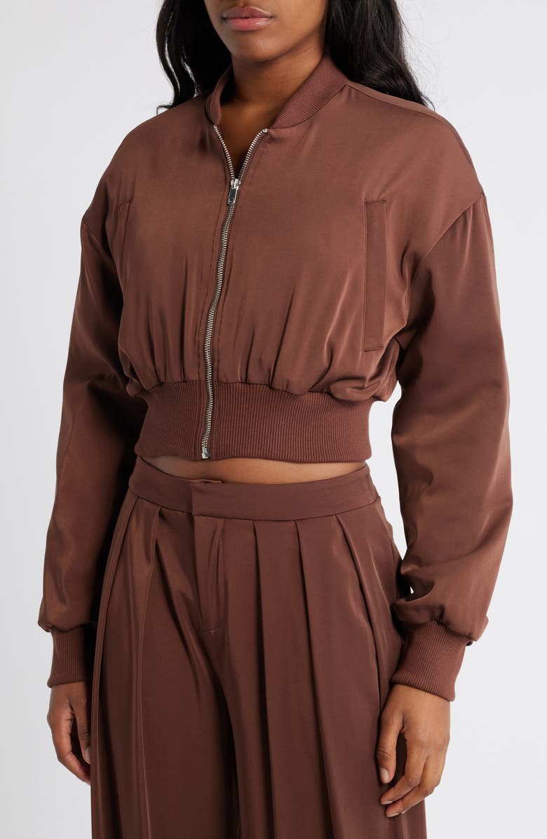 Mistress Rocks Crop Bomber Jacket, Alternate, color, 