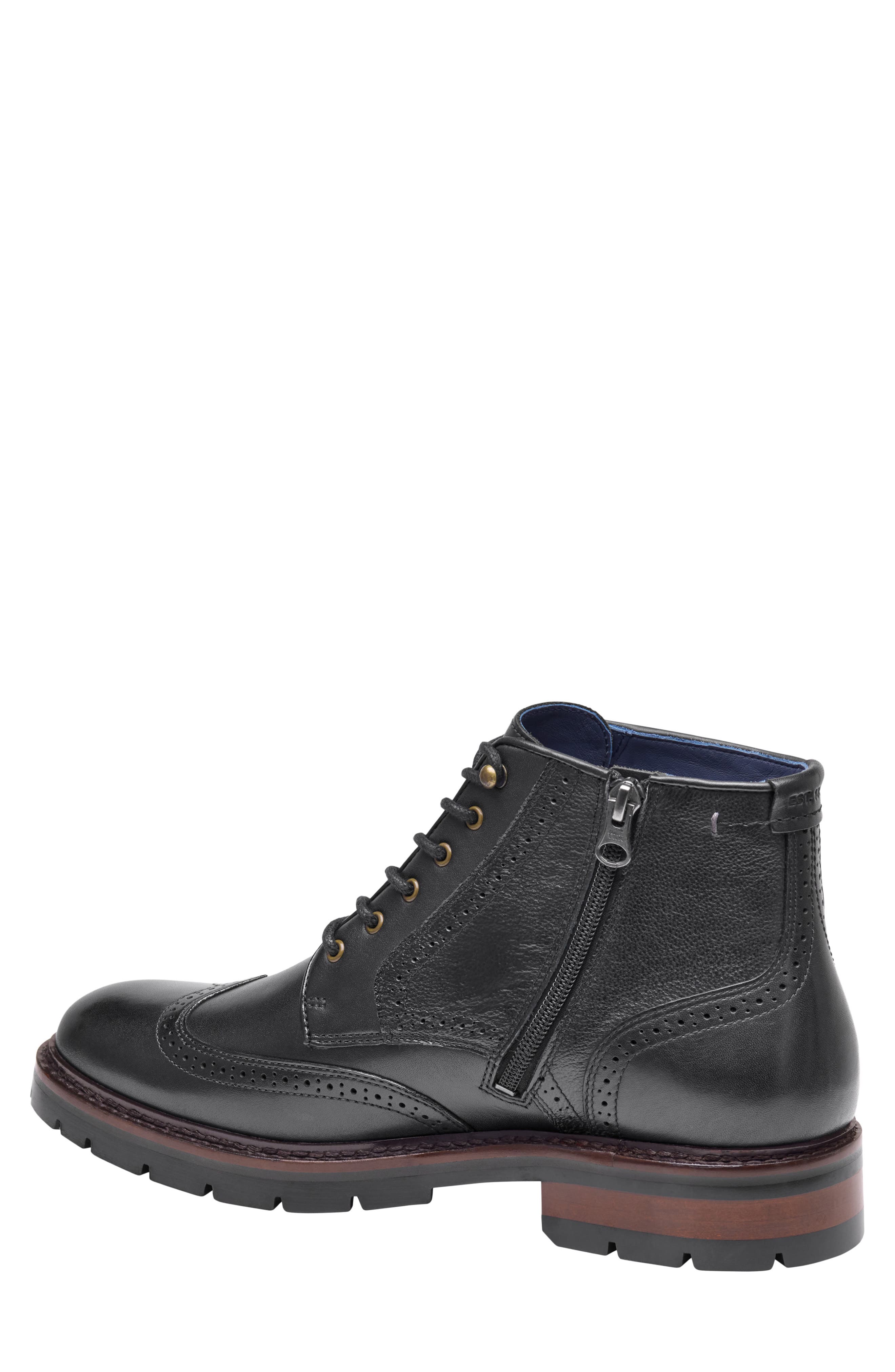 XCFlex® Cade Wingtip Boot, Alternate, color, BLACK HAND-FINISHED FULL GRAIN