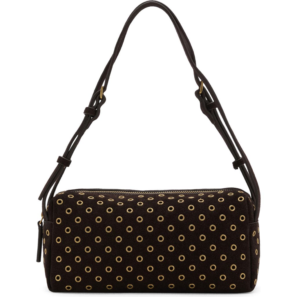 Mango Suede Eyelet Shoulder Bag In Brown