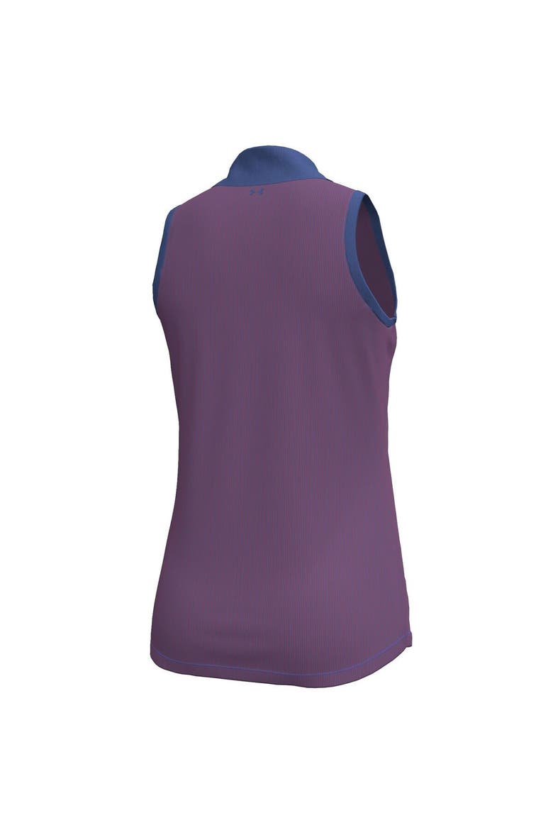 Women's Under Armour  Purple Arnold Palmer Invitational Playoff 3.0 Pin Stripe Jacquard Sleeveless Polo, Alternate, color, Purple