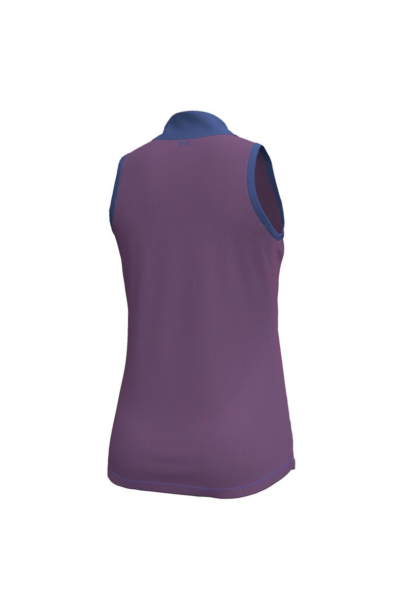 Under Armour Women's Under Armour  Purple Arnold Palmer Invitational Playoff 3.0 Pin Stripe Jacquard Sleeveless Polo, Alternate, color, 
