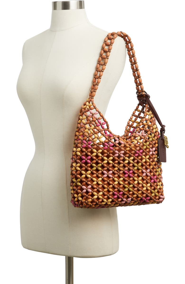 COACH Brooklyn 34 Wooden Bead Shoulder Bag, Alternate, color, Maple Multi
