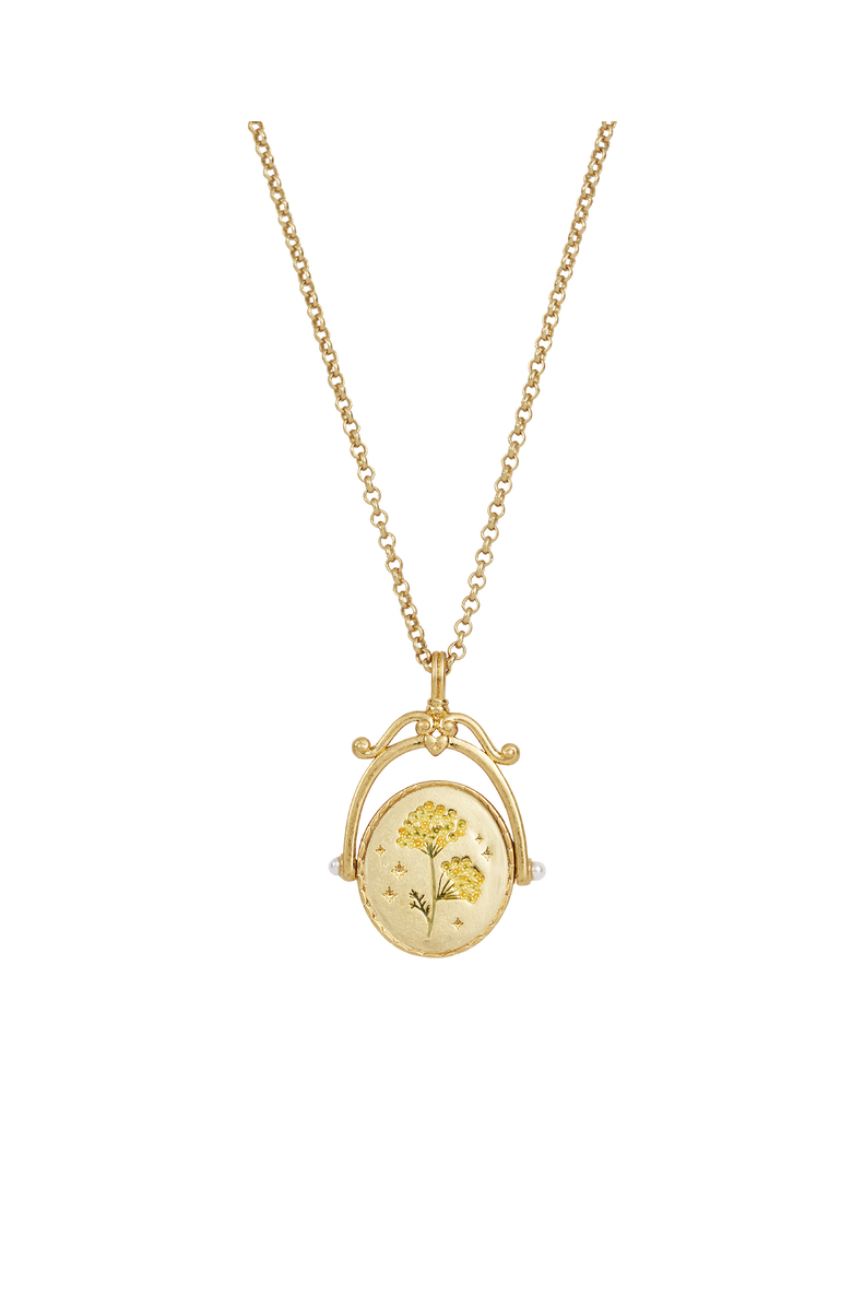 Fable England Y Initial Yarrow Gold Spinner Chain Necklace, Alternate, color, Gold