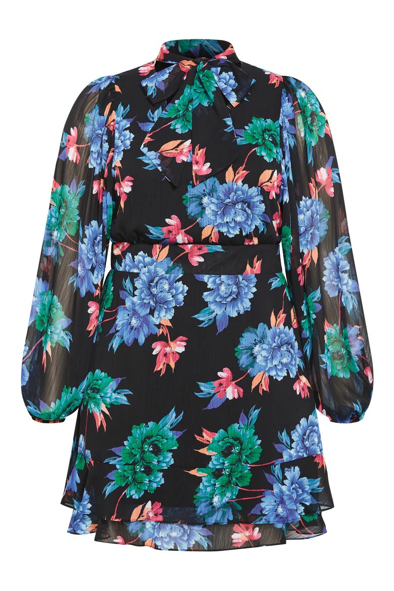 Delilah Floral Long Sleeve Dress, Alternate, color, FLORAL