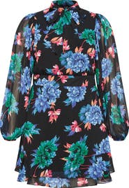 City Chic Delilah Floral Long Sleeve Dress