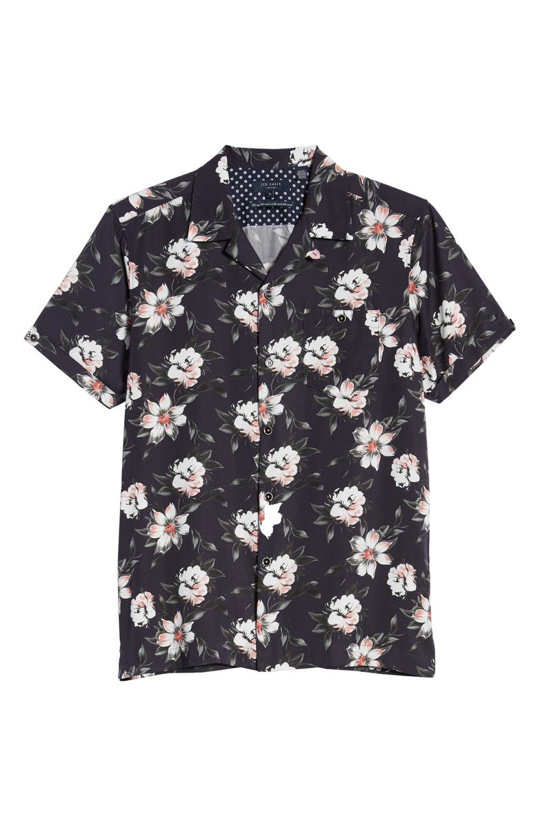 Ted Baker London Philip Slim Fit Floral Short Sleeve Shirt, Alternate, color, 