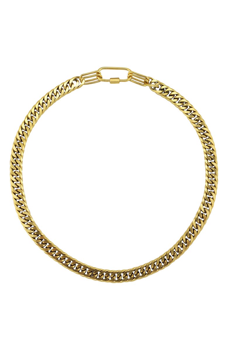 REBL Gender Inclusive 9.5mm Wide Chain Necklace, Main, color, Gold