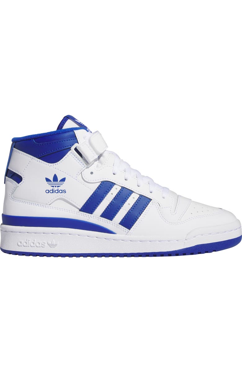 adidas Forum Mid Sneaker, Alternate, color, White/ Team Royal Blue/ White