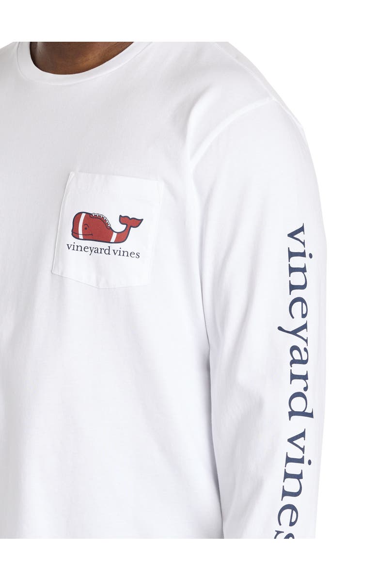 vineyard vines Big & Tall Football Long-Sleeve T-Shirt, Alternate, color, White