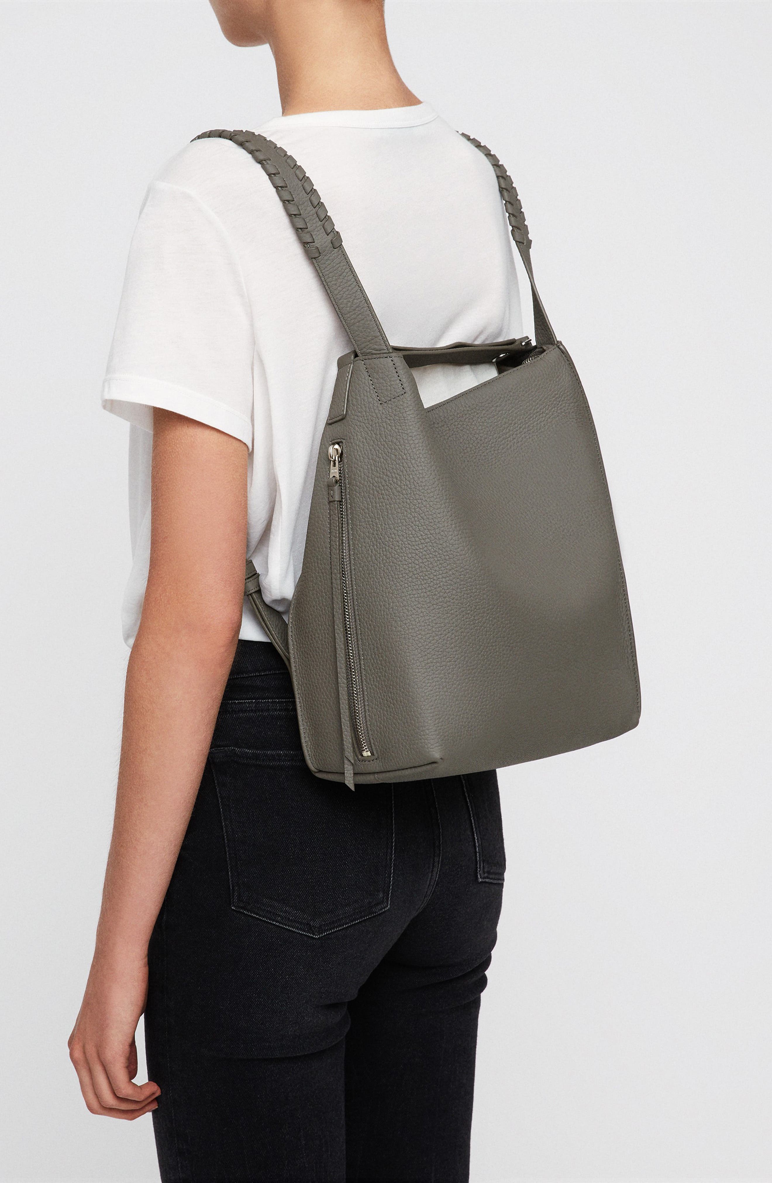 AllSaints Small Kita Convertible Leather Backpack, Alternate, color, 