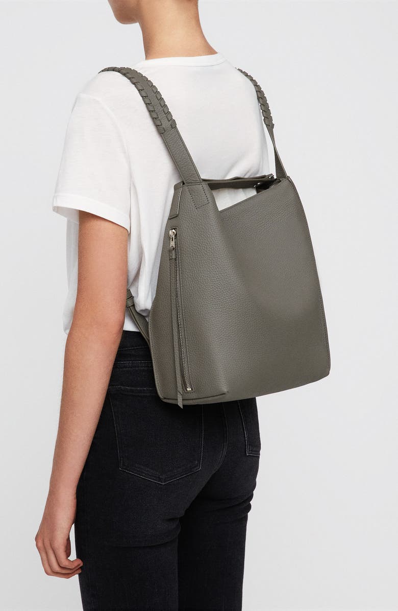 AllSaints Small Kita Convertible Leather Backpack, Alternate, color,
