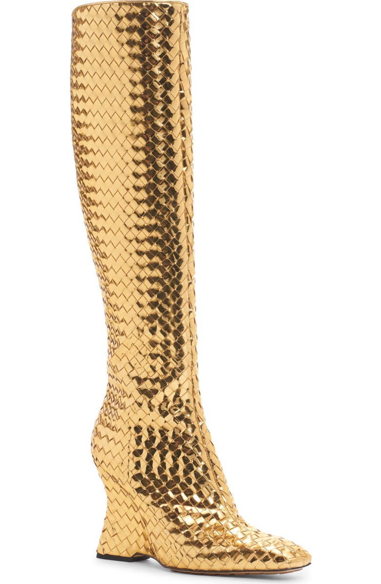 Bottega Veneta Comet Woven Mirror Leather Boot, Main, color,