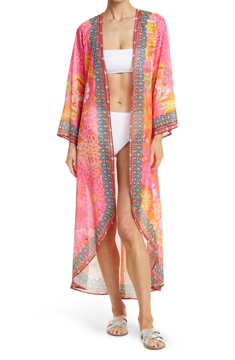 RANEES Embellished Flare Sleeve Duster, Main, color,