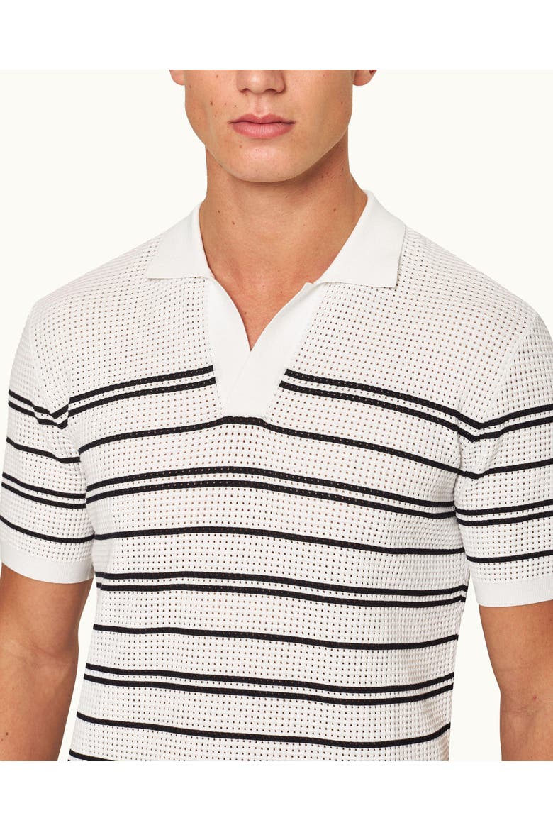 Roddy Stripe Polo Shirt, Alternate, color, White/Night Iris
