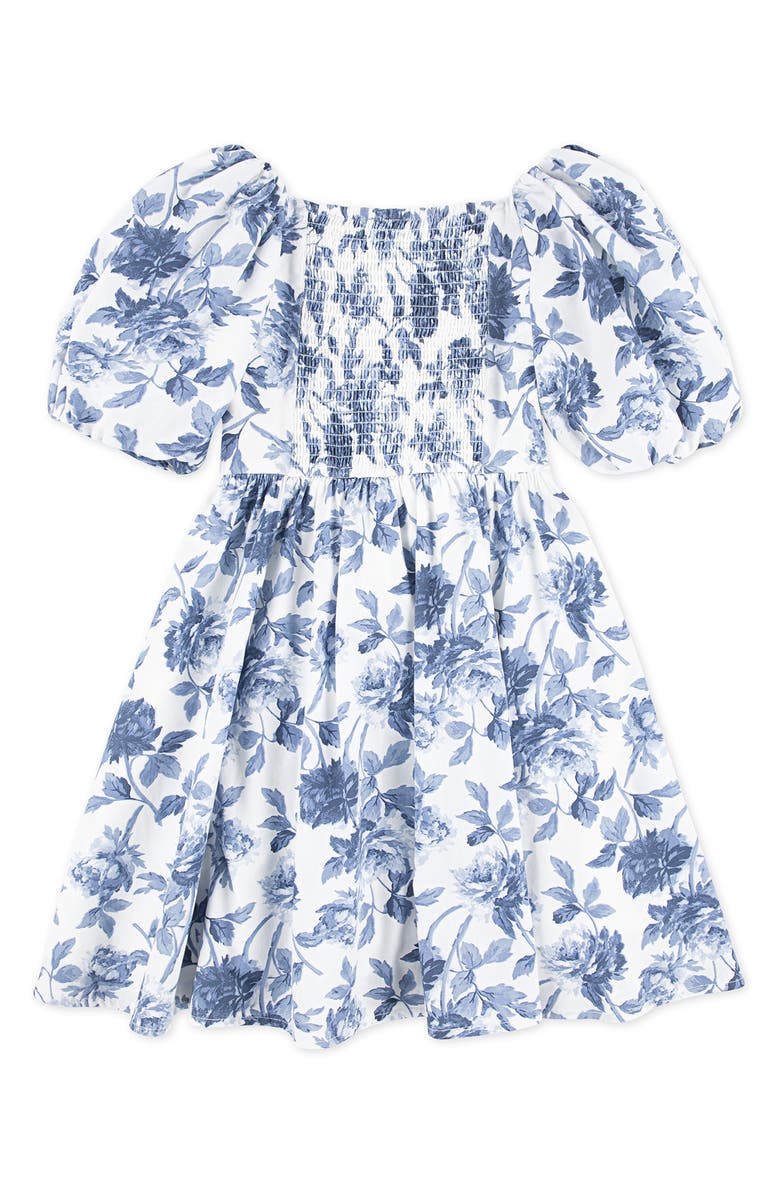 abercrombie kids Kids' Emerson Puff Sleeve Sundress, Alternate, color, Jet Stream