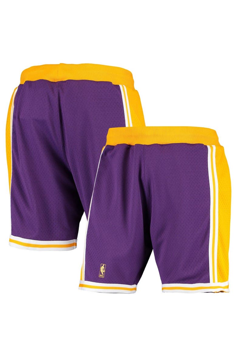 Men's Mitchell & Ness Purple Los Angeles Lakers 1996-1997 Hardwood Classics Throwback Authentic Shorts, Main, color, Purple