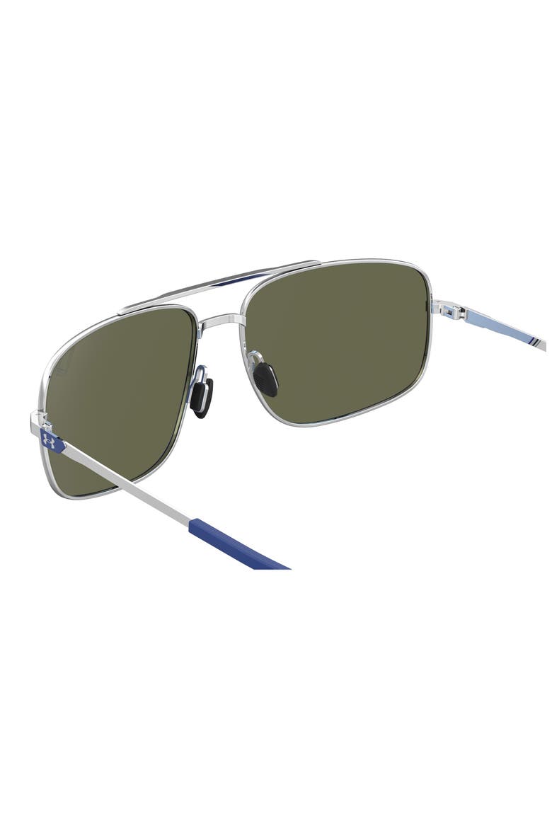 59mm Polarized Mirrored Aviator Sunglasses, Alternate, color, PALLADIUM