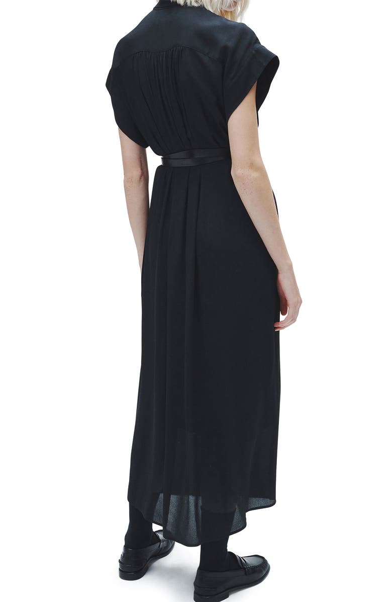 rag & bone Robin Pleated Maxi Shirtdress, Alternate, color, Black