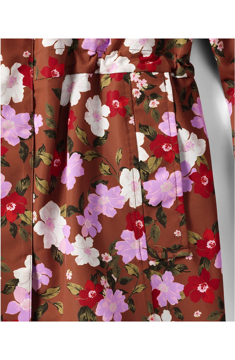 Lands' End Squall Hooded Waterproof Raincoat, Alternate, color, Rich Ginger Brown Wild Roses