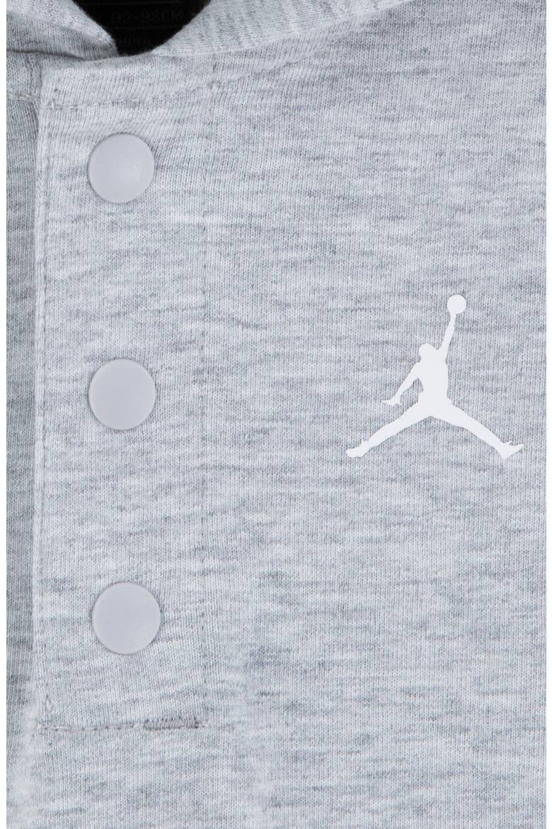 French Terry Henley Hoodie & Sweat Shorts Set, Alternate, color, LIGHT GREY HEATHER