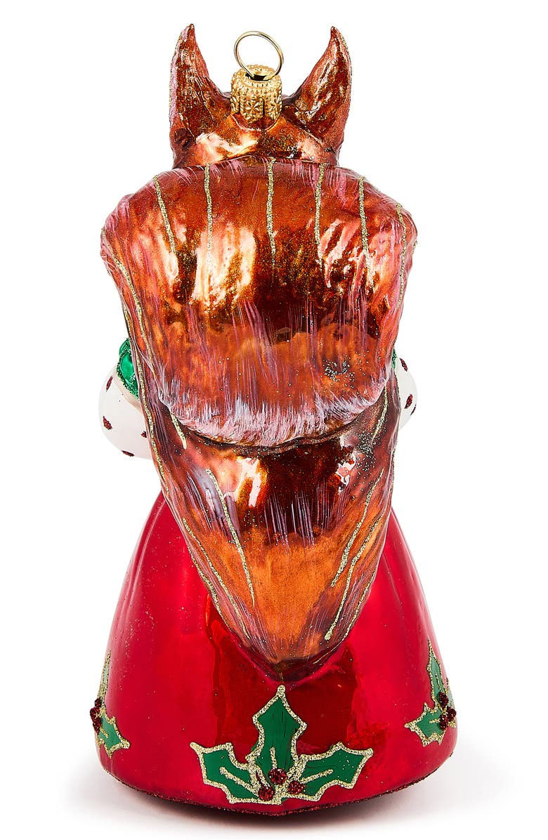 MACKENZIE CHILDS Check it Out Squirrel Glass Ornament, Alternate, color, 