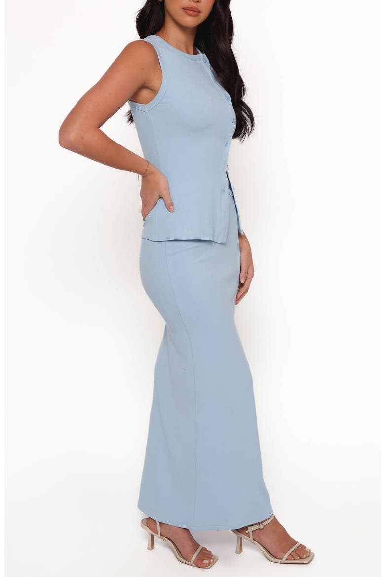 Adeline Buttoned Top & Maxi Skirt Set, Alternate, color, LIGHT BLUE