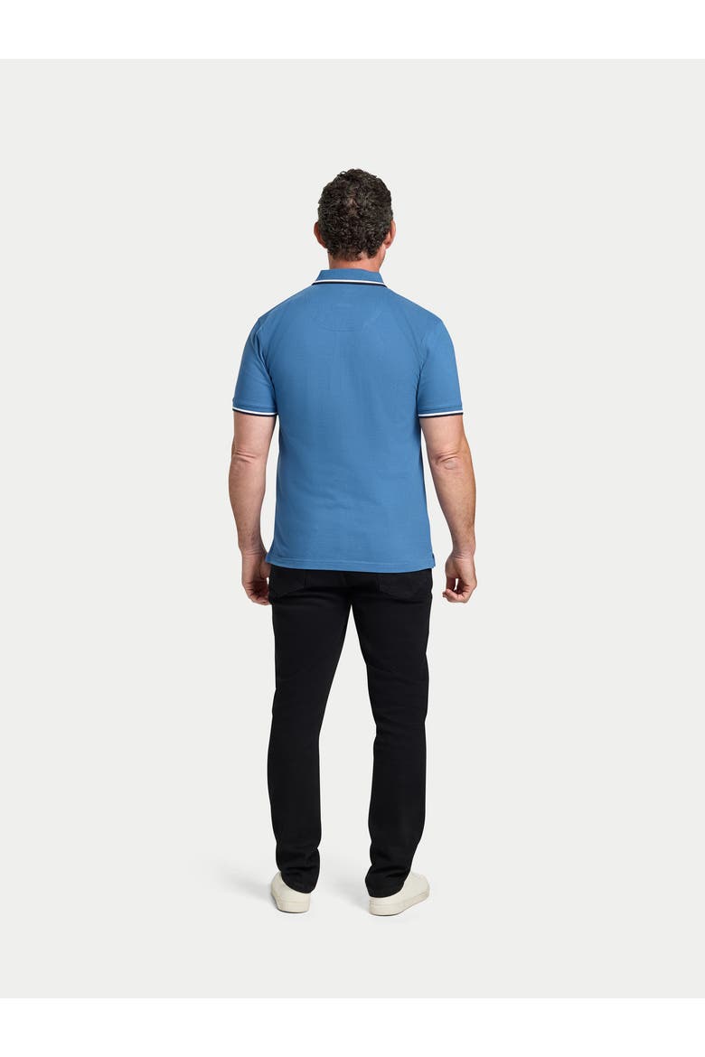 Short Sleeve Embroidery Pique Polo, Alternate, color, Denim Blue