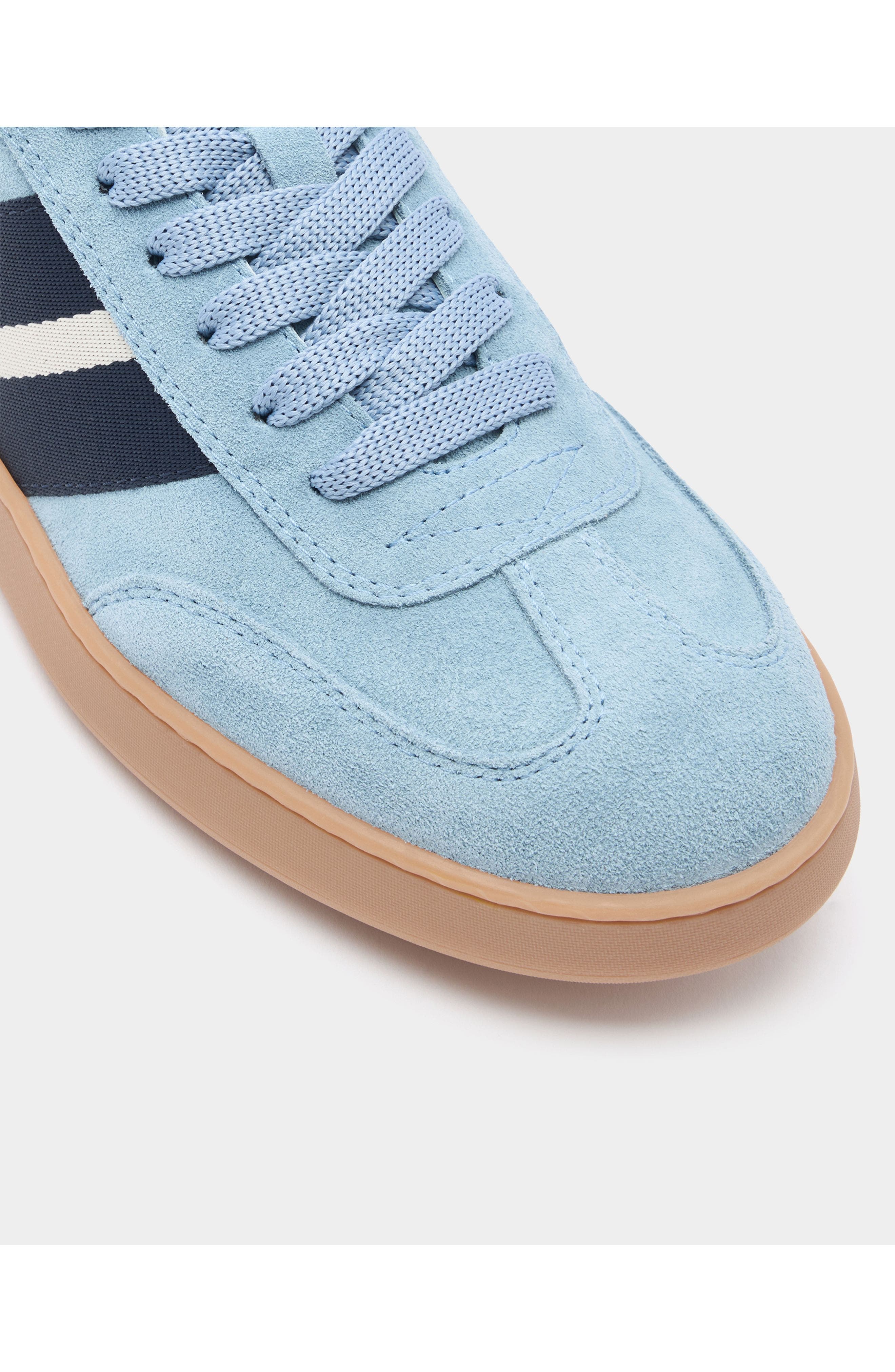 Bally Calf Suede Retro Crest Sneaker, Alternate, color, Blue
