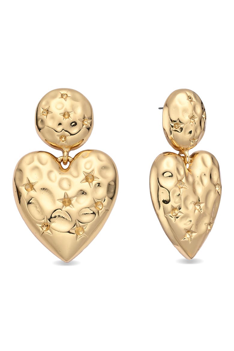 Valeska Heart Earrings, Main, color, GOLD