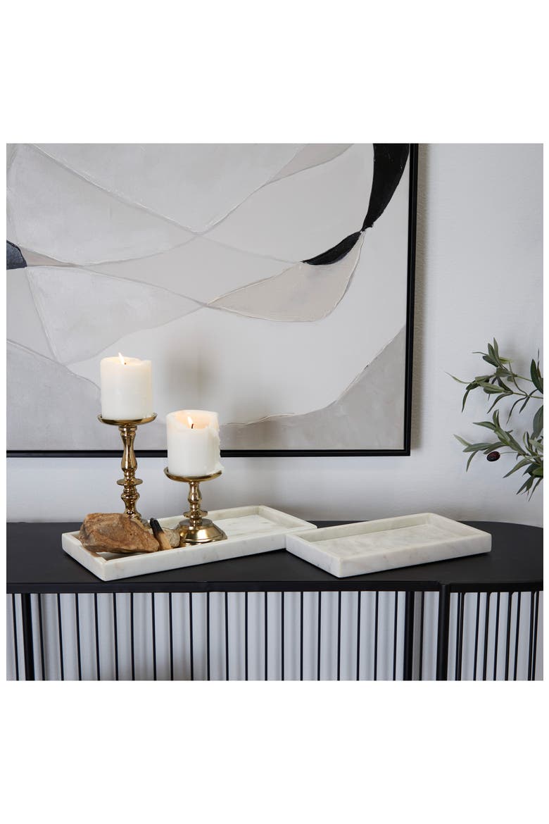 Marble Tray - Set of 2, Alternate, color, WHITE