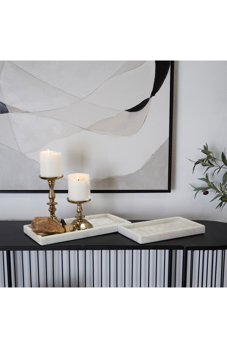 VIVIAN LUNE HOME Marble Tray - Set of 2, Alternate, color, White