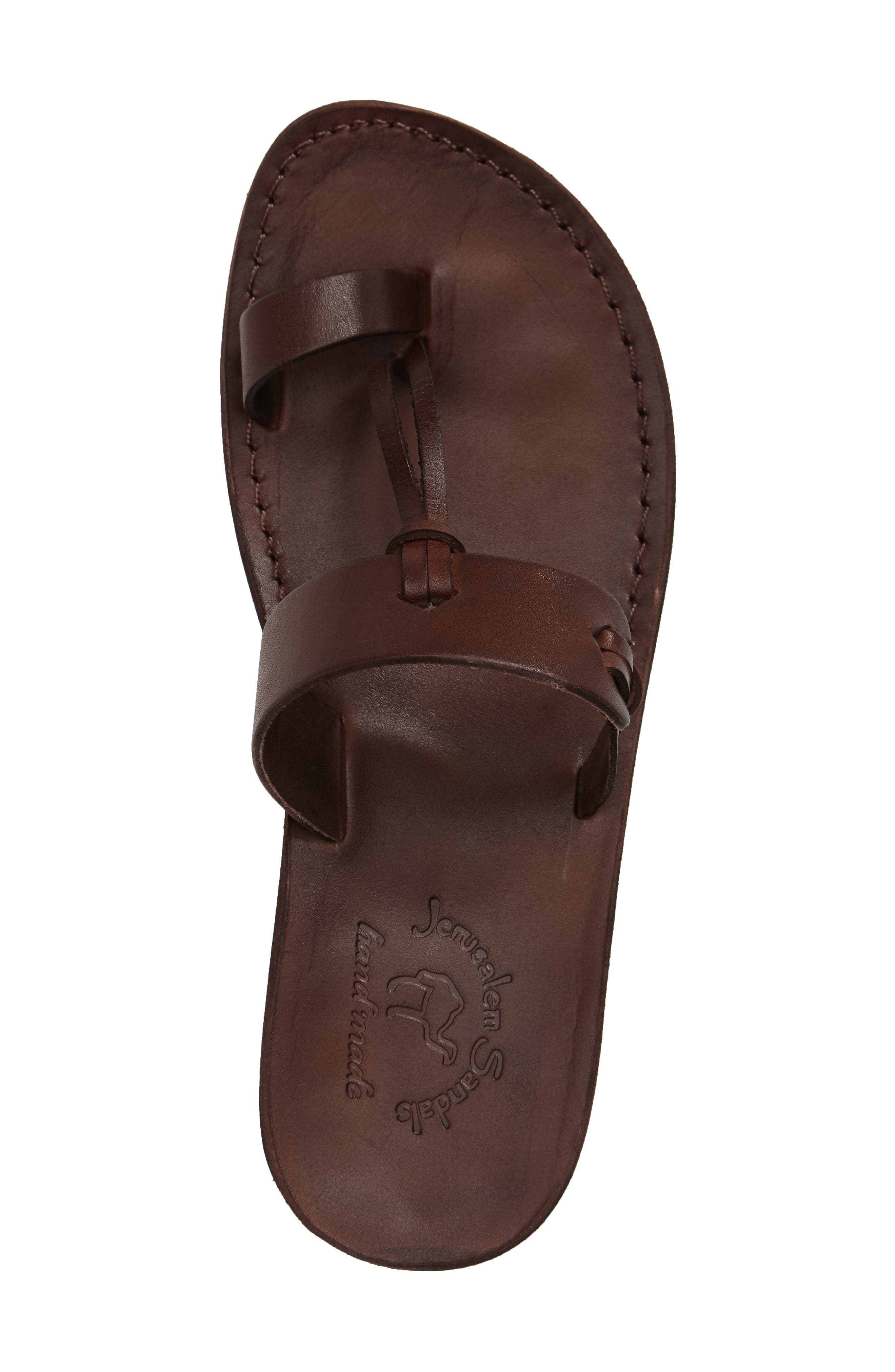 David Toe-Loop Sandal, Alternate, color, BROWN LEATHER