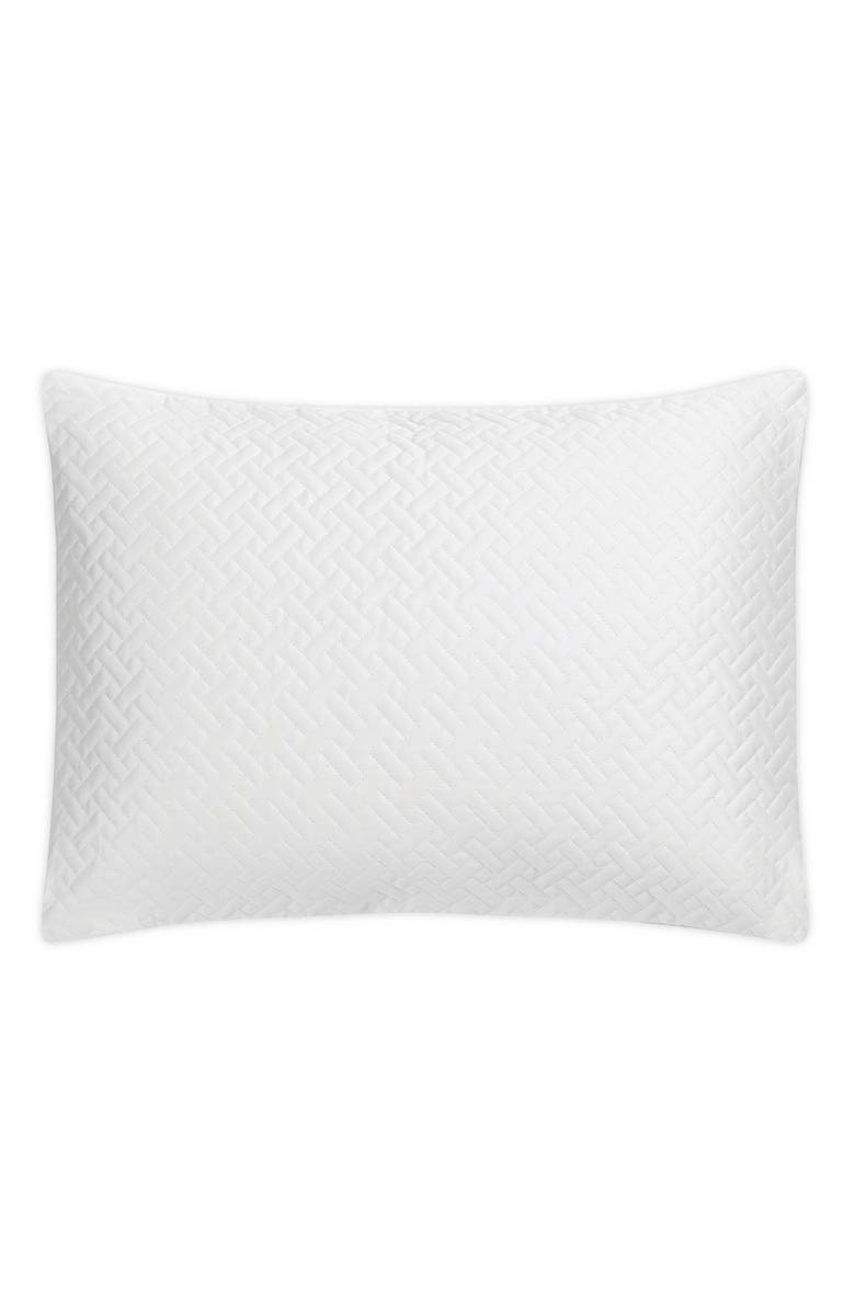 Matouk Basket Weave Cotton Sateen Boudoir Sham, Main, color, White