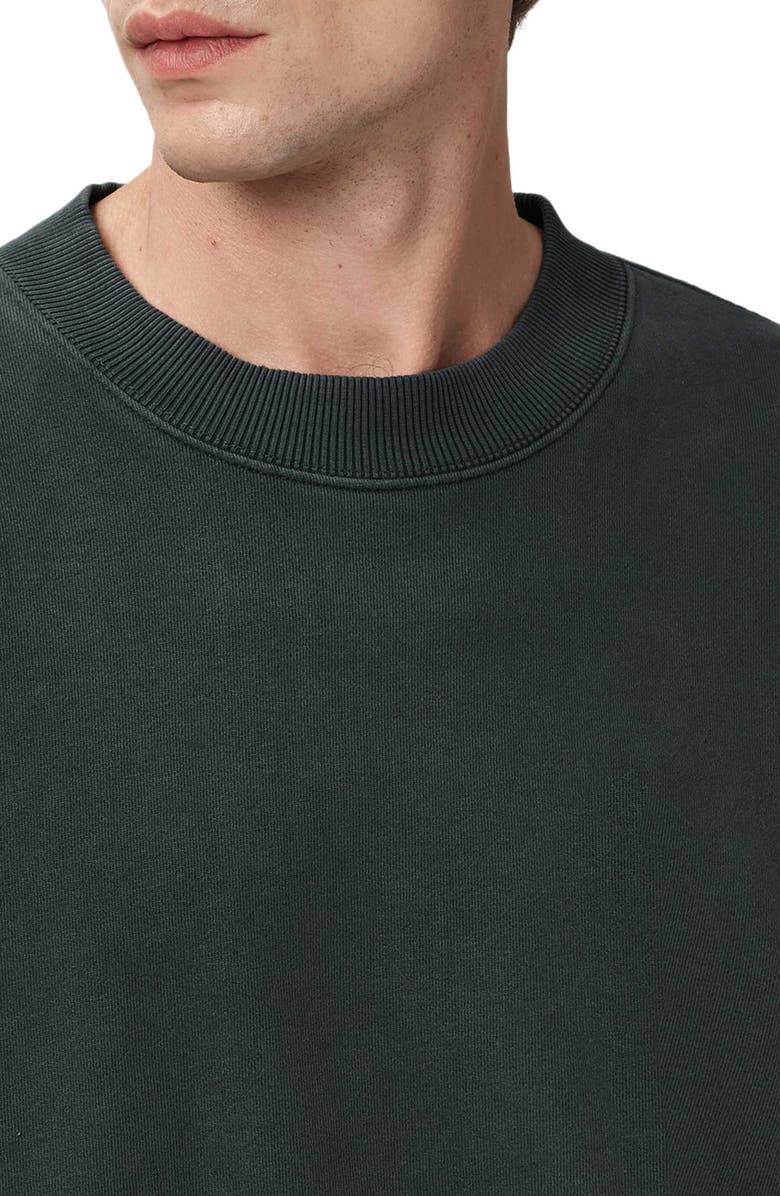 AllSaints Milo Oversize Cotton Fleece Crewneck Sweatshirt, Alternate, color, Sunlight Blue