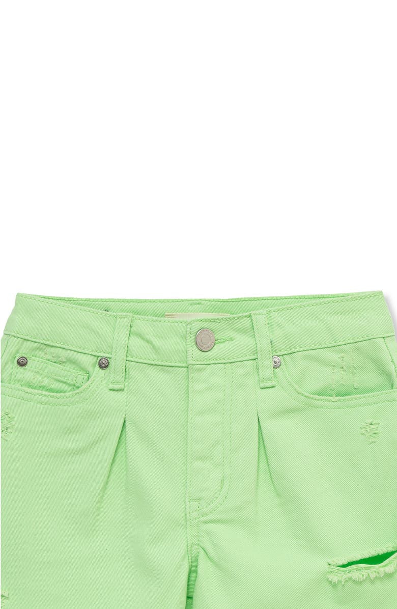 Habitual Kids Kids' Frayed Pleated Denim Shorts, Alternate, color, Light Green