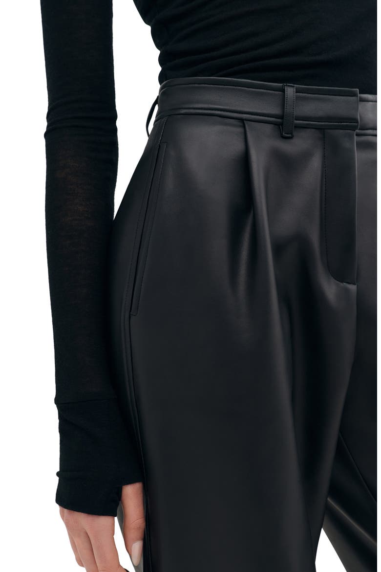 Lyon High Waist Faux Leather Straight Leg Pants, Alternate, color, BLACK