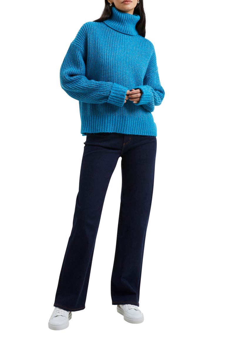 Jayla Turtleneck Sweater, Alternate, color, BLUE JEWEL