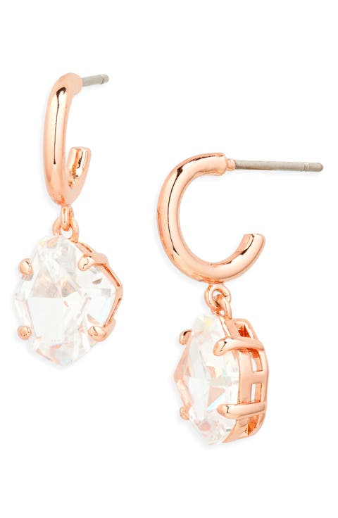 treasure trove drop huggie hoop earrings