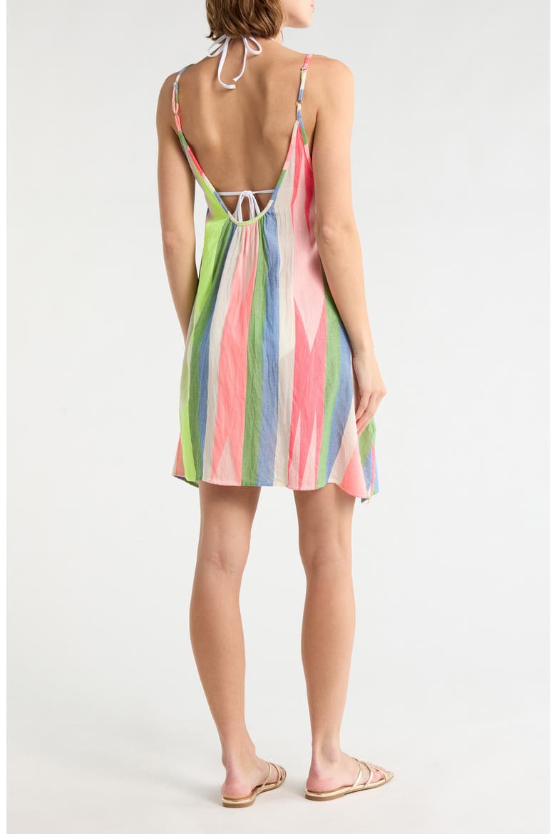 Stripe Cotton Cover-Up Dress, Alternate, color, NEON STRIPE