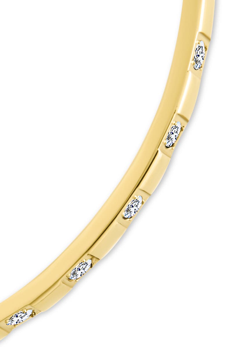 Sterling Forever Ainslow Cubic Zirconia Hinge Bracelet, Alternate, color, Gold
